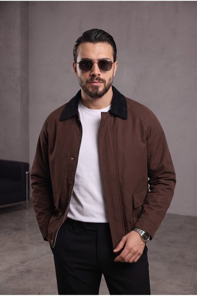 BASEL.CO Casual Gabardine Jacket/Coat with Pouch Pockets