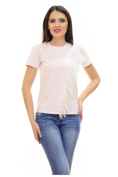 Elis Fashion Tricou Flash din tul roz