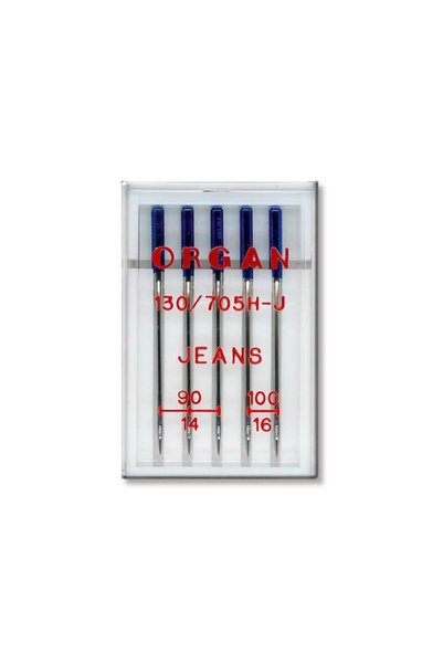 ORGAN NEEDLES Set 5 ace Organ Jeans, pentru masinile de cusut casnice sistem ...