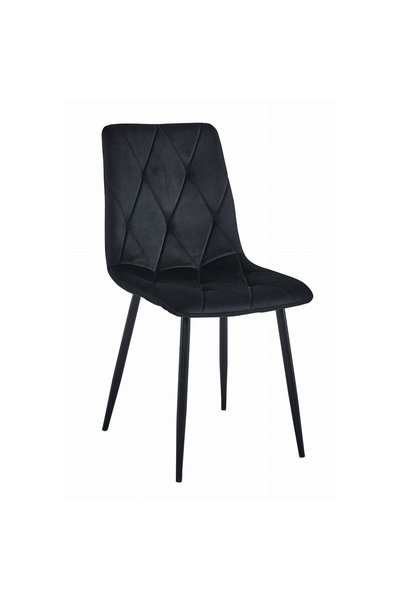 WISDOM Scaun bucatarie/living, Artool, Libra, catifea neagra, picioare metal ...