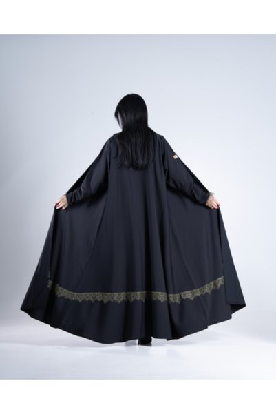 aljmal alraqi abaya Lara Abaya in Cherry Fabric with Olive Lace