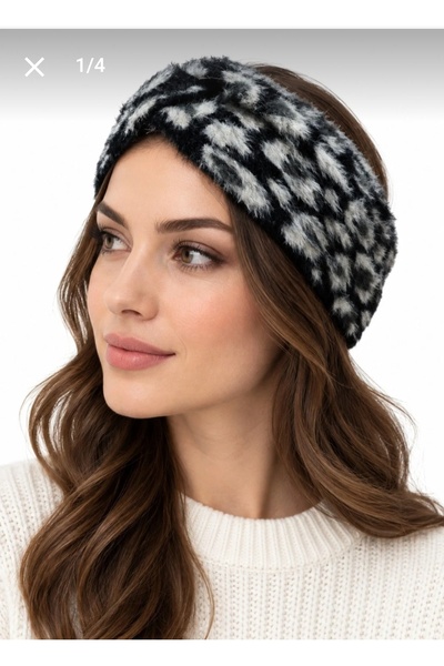 Generic Brand Women's Plush Leopard Print Bandana