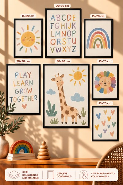 UNT 7-Piece Frame-Looking Modern Painting Set |   Retro & Pop Art - Children'...