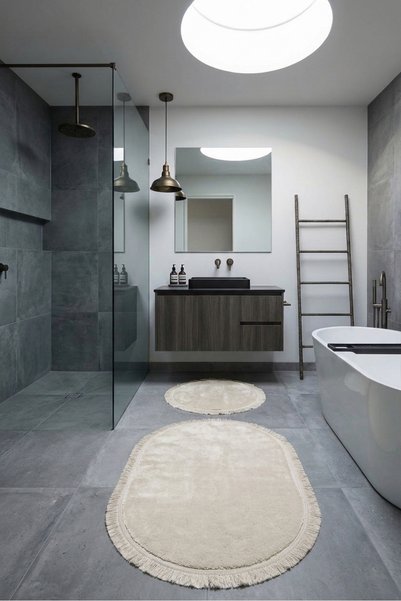 SİMEREV HALI HOME CONSEPT 2’li Post Banyo Paspas Seti Kaymaz Taban Peluş Düz ...