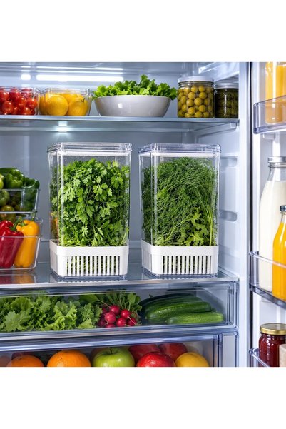 Mayaglory (2-PACK) Vegetable Storage Container, 2.9 L Storage Container & Ref...