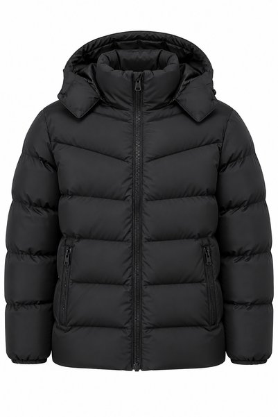 Bossago Men's Black Detachable Hooded Puffer Jacket