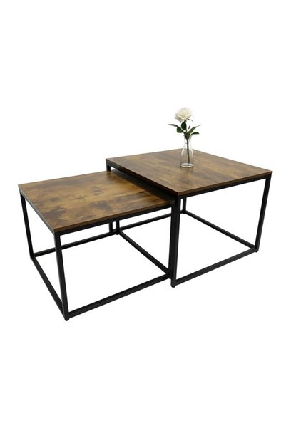 Relaxdays 2-piece nesting table set, industrial