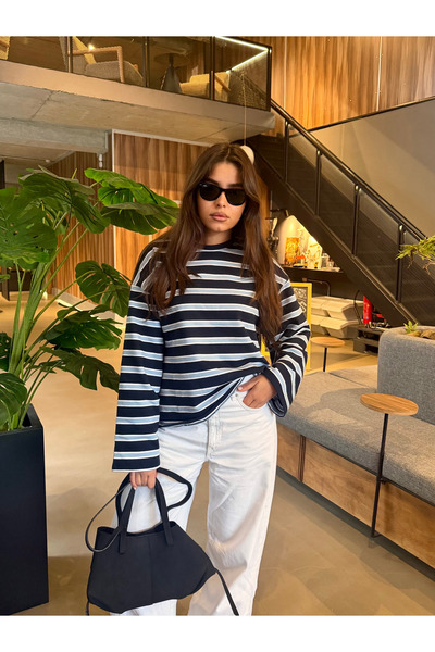 LAVEN THE LABEL ÇİZGİLİ SWEAT İKİ İPLİK