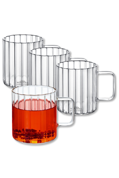 Wilmax Set 4 căni termo sticlă, 400 ml, Thermoglass