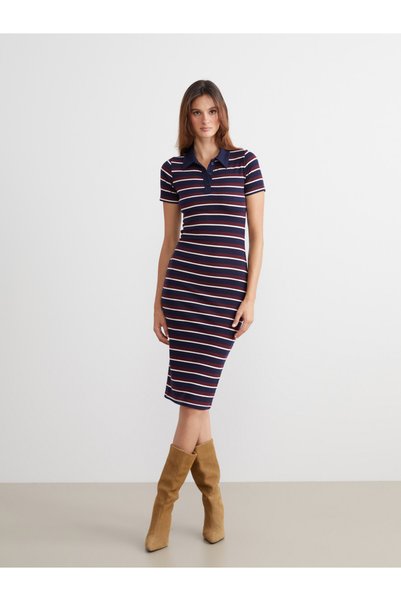 LC Waikiki Trendy Picks from Kübra Butik: Striped Bodycon Shirt Dress with a ...