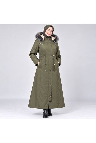 KMKkombin Oversized Plus Size Women's Overcoat & Coat, Fastened at the Waist,...