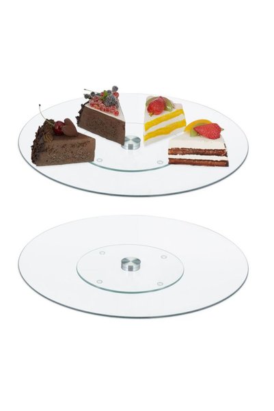 Relaxdays Set de 2 farfurii plate pentru tort