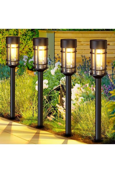 Generic 4 Pack Solar Pathway Lights, IP65 Waterproof Auto On/Off LED Solar Ga...
