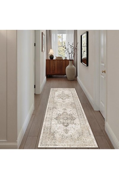 Generic Vintage Runner Rug 60x180cm Beige Washable Non Slip Hallway Rugs Long...