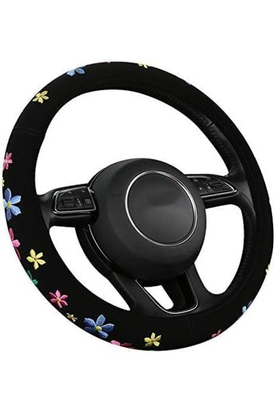Generic 15 Inch Universal Car Steering Wheel Cover, Embroidered Small Flowers...