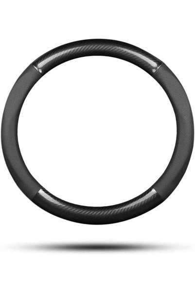Generic Car Steering Wheel Cover, Anti-Slip, Carbon Fiber and PU Leather, Dia...