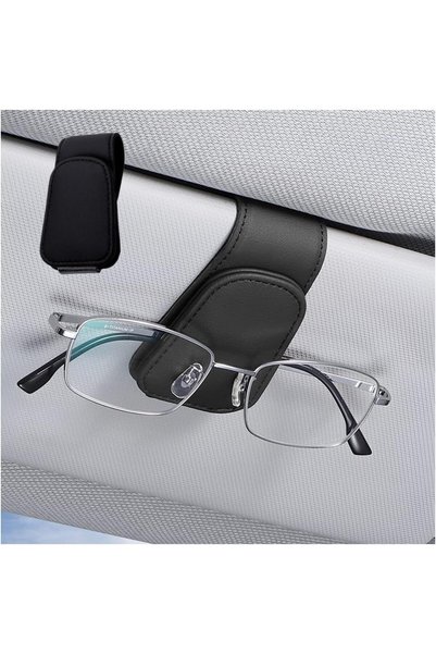 Generic Magnetic Sunglasses Holder for Car Sun Visor - 1/2 Packs Leather Eyeg...