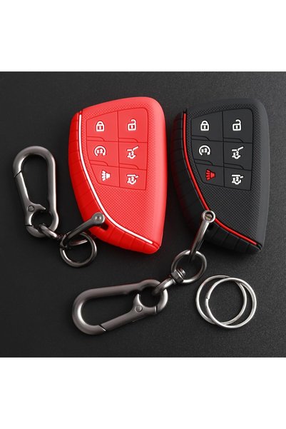 Generic Key Fob Cover for 2025 2024-2021 Chevy Tahoe Suburban GMC Yukon, 6 Bu...