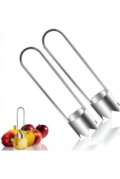 Generic 2pcs Stainless Steel Fruit Pitter Seed Corer Remover Kitchen Gadget