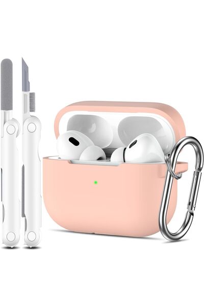Generic for AirPods Pro 2 Case Soft Silicone -Sand Pink