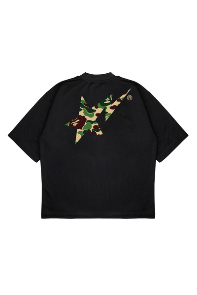 TRAGEDY Unisex Oversize Bape 1st '26 Baskılı Boxy Fit Kalın Kumaşlı (240gsm) T-shirt