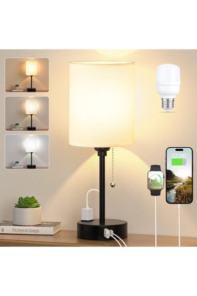 Generic UHOOME Table Lamp with 3 Color Temperatures, 3000/4000/5000K USB C+A ...