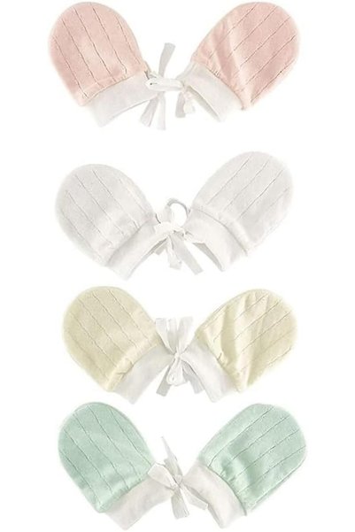 Generic Newborn Baby Mittens 4 Pairs, Anti-Scratch Hand Covers with Natural C...
