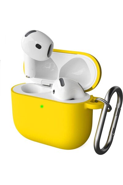 Generic غطاء حماية لسماعات AirPods 5 (2026) / AirPods 4 مع سلسلة مفاتيح (أصفر)