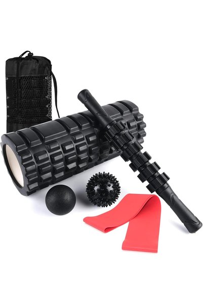 Generic 6 In 1 Fitness Foam Roller Set With Muscle Roller Stick And Massage B...