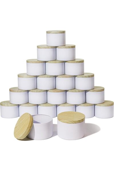 Generic Candle Tins 8oz with Lids, 24 Pack Seamless Candle Containers for Can...