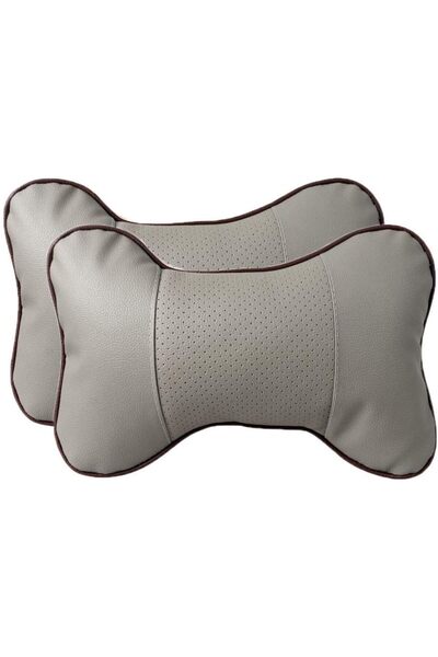 Generic 2PCS Leather Car Seat Pillow Breathable Car Head Neck Rest Cushion He...