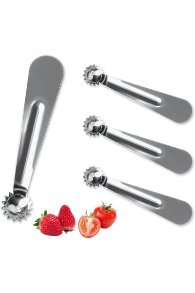Generic 4 Pcs Stainless Steel Tomato Corer & Strawberry Huller Set, Premium F...