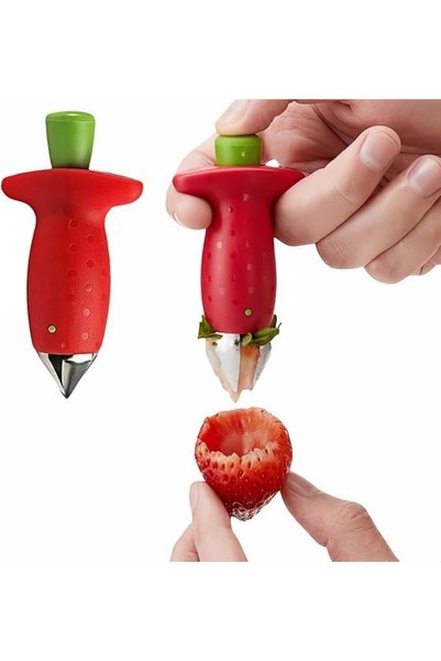 Generic Stainless Steel Strawberry Huller 2 Pcs, Removes Stems Fast, Twist & ...