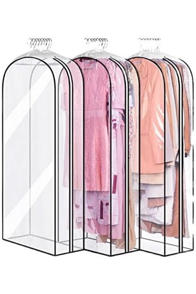 Generic 3 Pack 10" Gusseted All Clear Garment Bag, 40.2" Suit Bags for Closet...