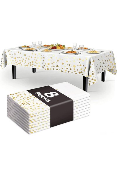 Generic Plastic Tablecloths 8 Pieces |   Waterproof Food Table Cover 54X108 I...