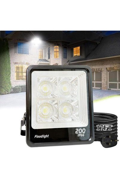 Generic Flood Light Outdoor,200W 20000LM IP66 Waterproof Super Bright Wall Mo...