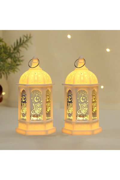 Generic Mini Ramadan Candle Mubarak Lantern Decorations, Moroccan Style LED E...