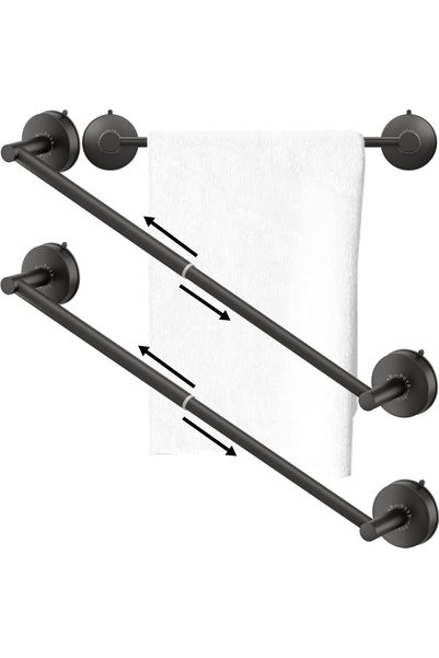 Generic Adjustable Suction Cup Towel Bar for Bathroom 14 Inch ~ 27 Inch Set o...