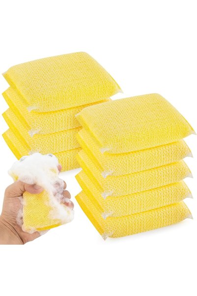 Generic 6 قطع من إسفنجات تنظيف المطبخ لغسل الأطباق وتنظيف الأسطح، وسادات تنظي...