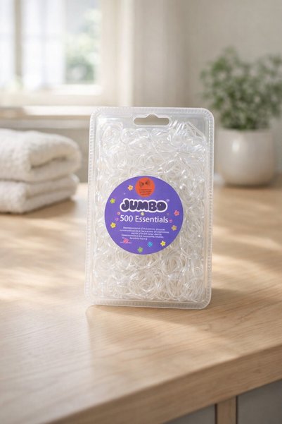 Comerivo Set 500 elastice par transparente pentru coafuri discrete si impletiri