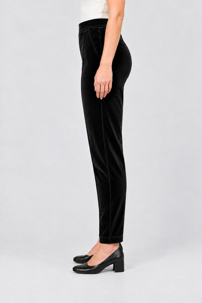 Curvy Trend Büyük Beden Havuç Kesim Kadife Pantolon