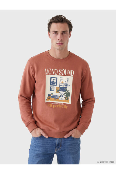 LC Waikiki Crew neck printed men's sweatshirt