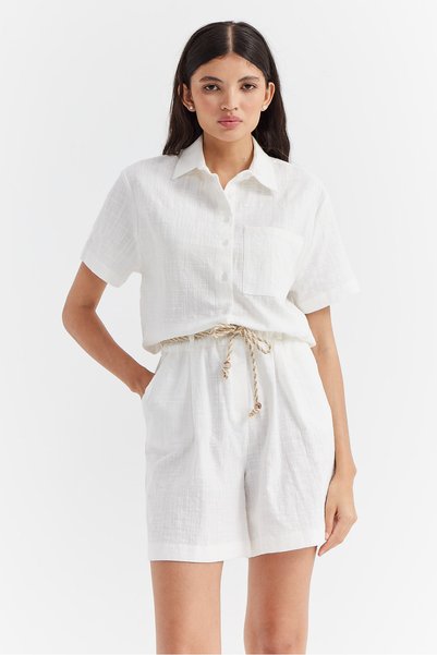 PAULMARK Women's Pocket Detailed Textured Shirt