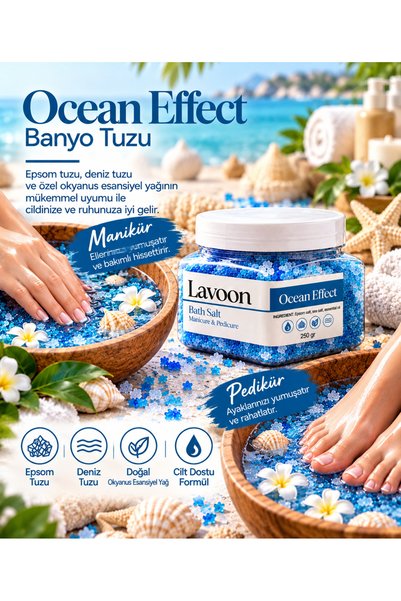 Lavoon Okyanus 250gr. Manikür Pedikür Tuzu / Banyo Tuzu / Epsom Tuzu / Ingili...