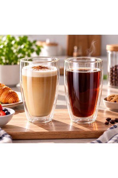 ARVALE Roma 2 Adet Çift Camlı Çift Cidarlı Bardak 500 ml | 2 Adet
