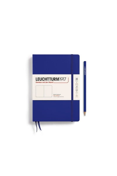 Leuchtturm Caiet A5 cu copertă rigidă din vellum, cerneală albastră