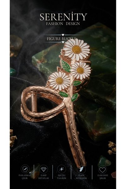 Serenity Metal Latch Buckle with Daisy Figure