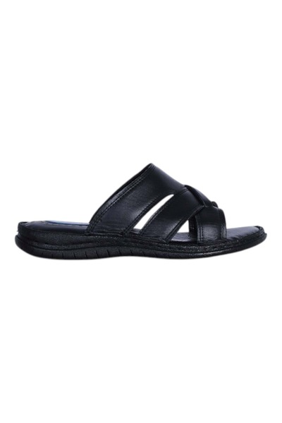moda ayakkabım Papuci din piele pentru bărbați Edu 06 negri
