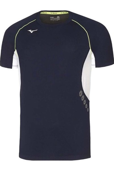 MIZUNO Tricou de alergare premium pentru bărbați - Bleumarin/Alb - S