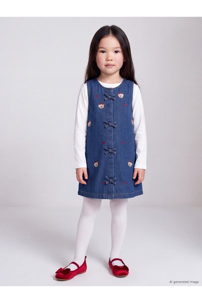 LC Waikiki I Bowknot Embroidered Girls' Dress from Freezen Store